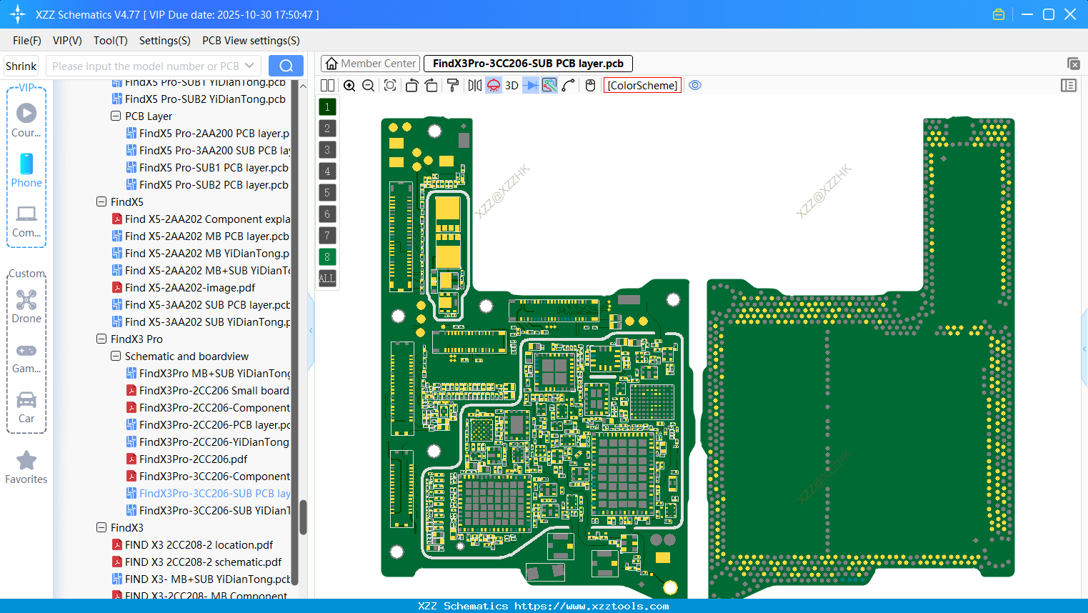 OPPO FindX3Pro-3CC206-SUB PCB Layer